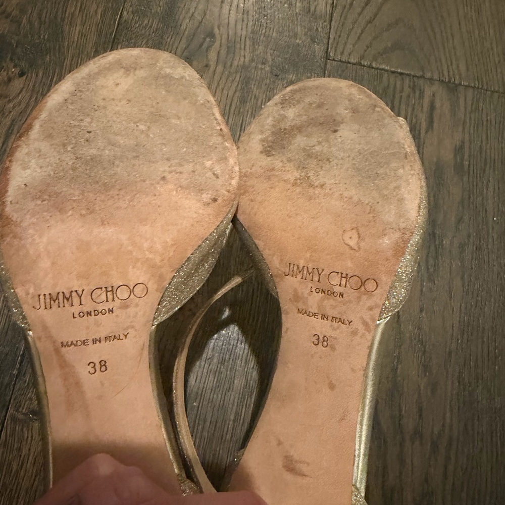 Jimmy Choo Glittering Gold Heels - Picture 4 of 4